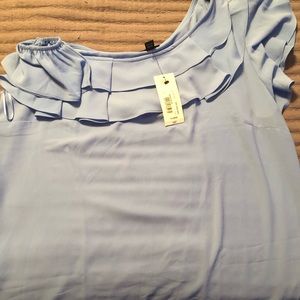 A.N.A Swiss blue one shoulder top XL nwt